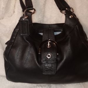 Coach Black Leather Lynn Soho Satchel Hobo Shoulder Bag F17219